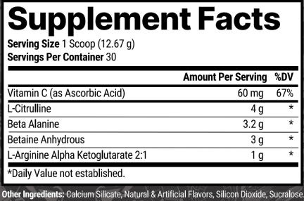 Mr. Hyde Max Pump 30 Supplement Facts