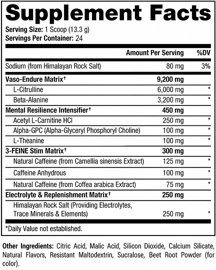 Mr. HYDE Nightmare V2 Pre-Entrenamiento Jawbreaker / 24 Porciones Supplement Facts