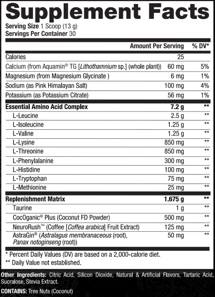 Pro Series EAA + Electrolytes Icy Cherry Supplement Facts