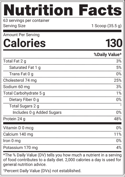 Whey Protein Cookies N Cream / 64 Porciones (5lb) Supplement Facts